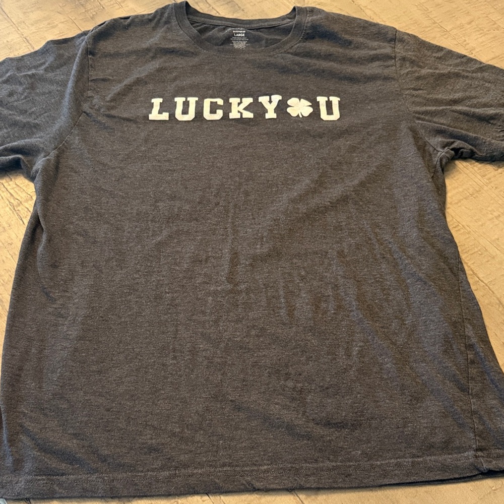 Lucky Brand Charcoal Tee with White Print